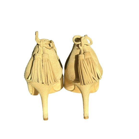Marc Fisher Classic Suede Pointed Toe Fringe Tie Back Pumps Women's Size 8.5 - Picture 2 of 9